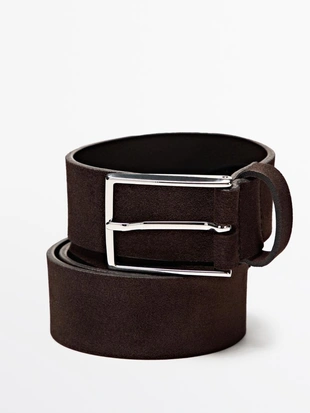 Ремень из мягкой натуральной кожи с металлической пряжкой- Заказать в России