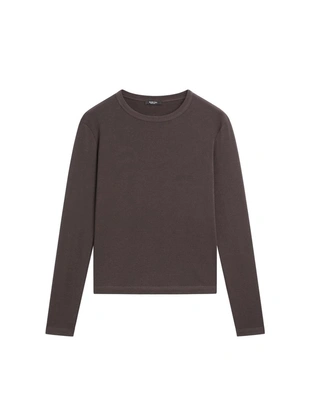 Майка с длинным рукавом из меланжевого трикотажа- Заказать в России