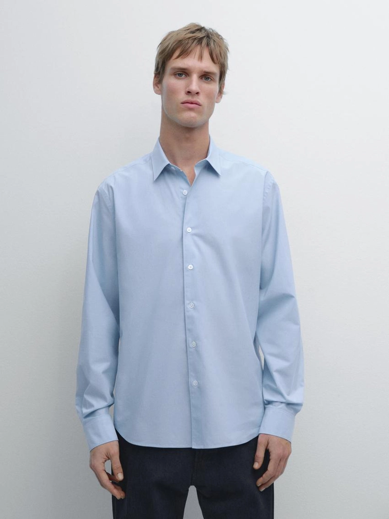 Рубашка из поплина в полоску с облегающим кроем