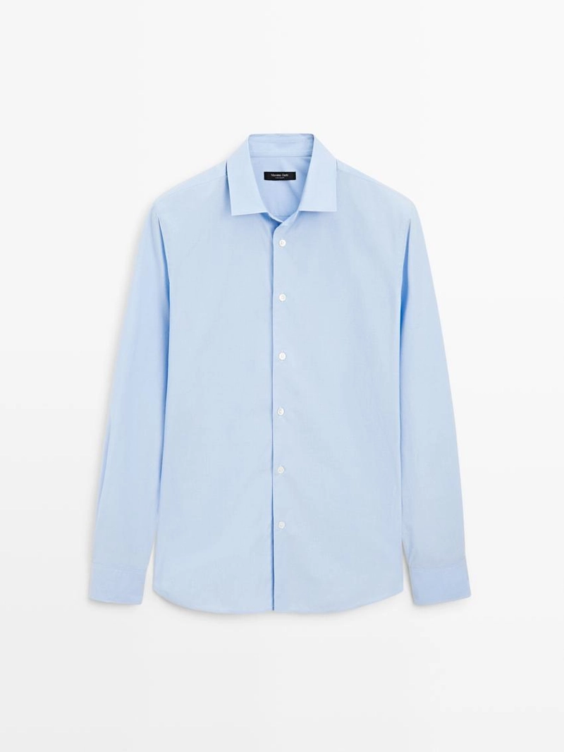 Рубашка из поплина в полоску с облегающим кроем