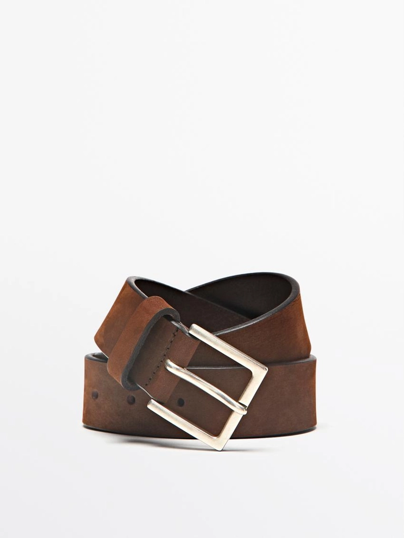 Кожанный пояс с квадратной пряжкой