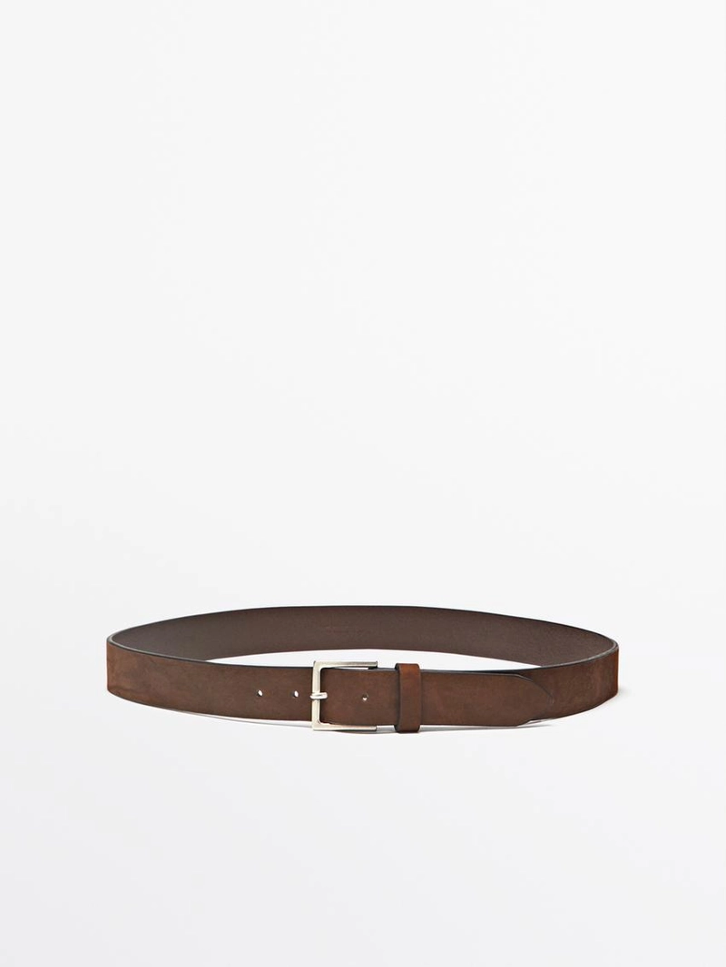 Кожанный пояс с квадратной пряжкой