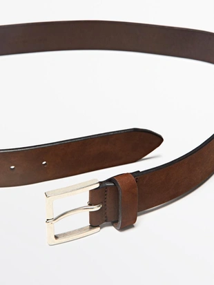 Кожанный пояс с квадратной пряжкой- Заказать в России