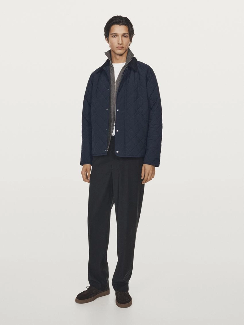 Куртка с утеплителем и воротником из вельвета