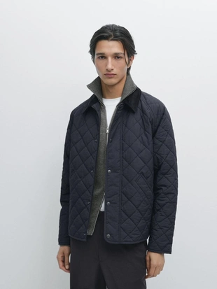 Куртка с утеплителем и воротником из вельвета- Заказать в России