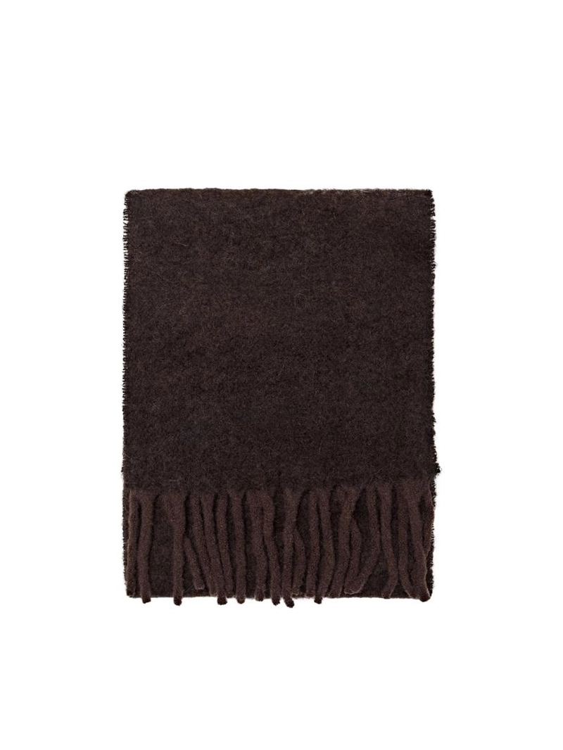 Шарф из альпаки и шерсти с бахромой