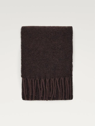 Шарф из альпаки и шерсти с бахромой- Заказать в России