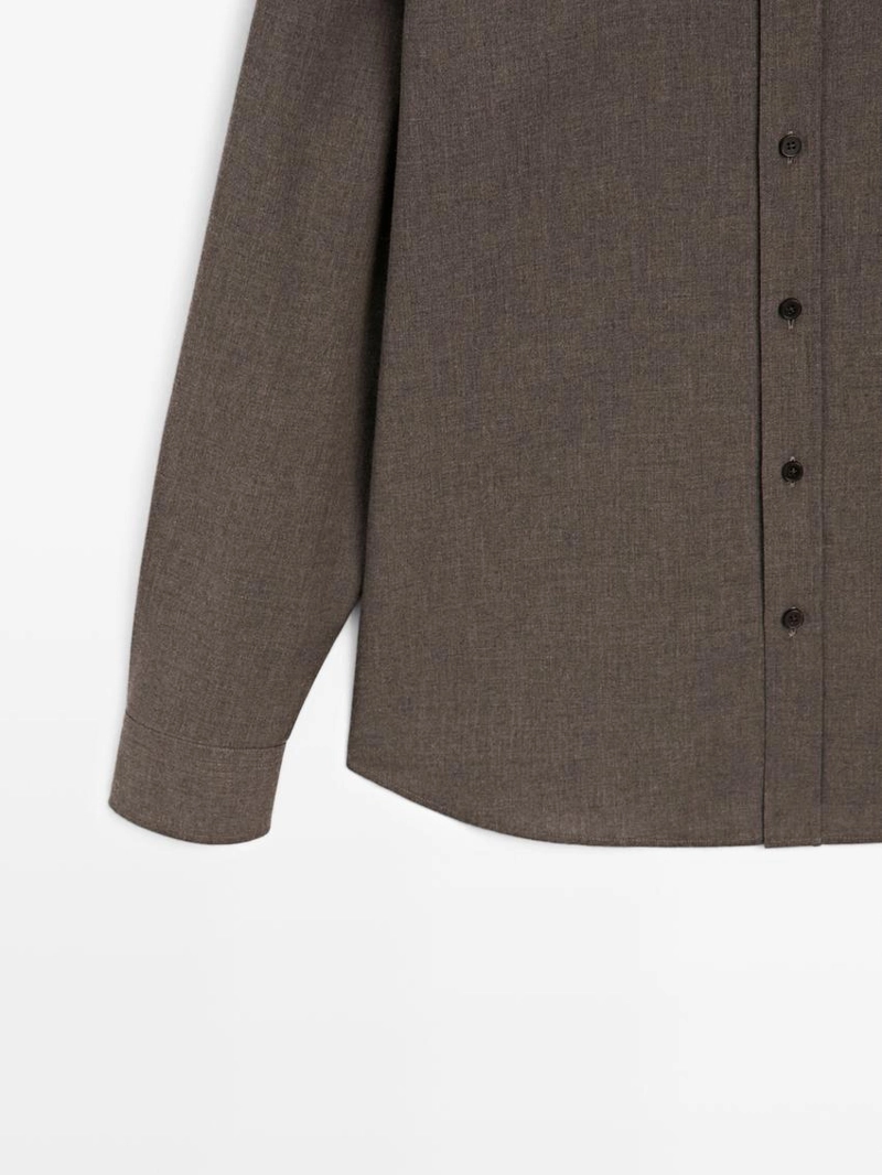 Рубашка regular fit в меланжевом стиле