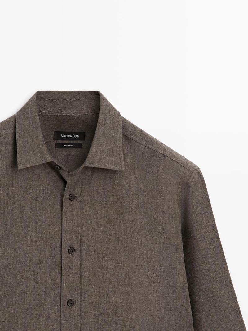 Рубашка regular fit в меланжевом стиле