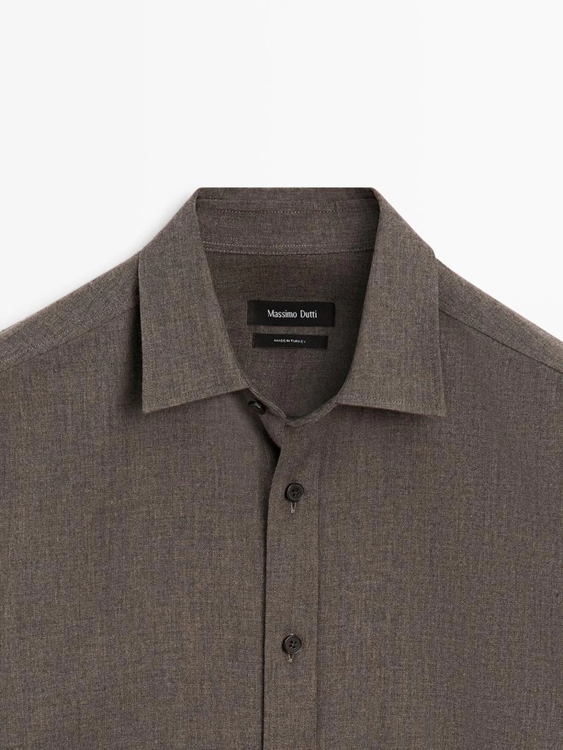 Рубашка regular fit в меланжевом стиле