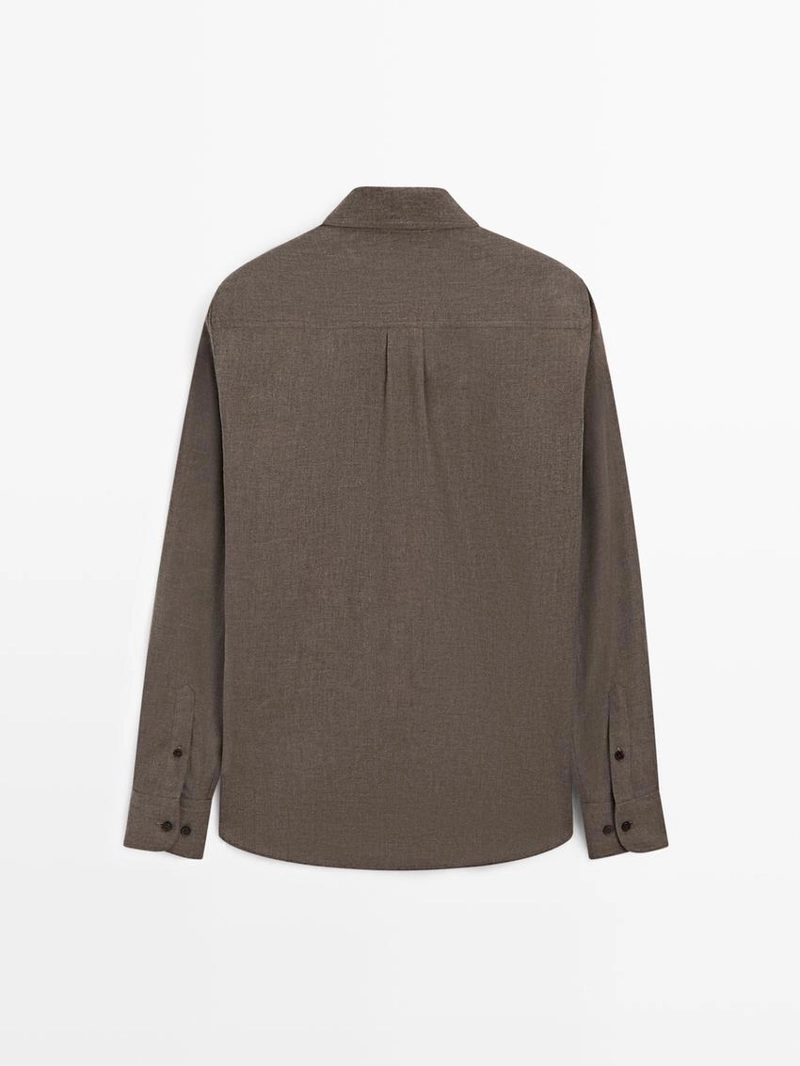 Рубашка regular fit в меланжевом стиле