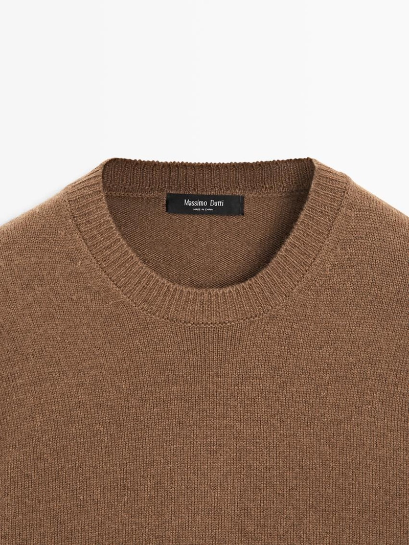 Вязанный свитер с круглым вырезом из шерстяной смеси