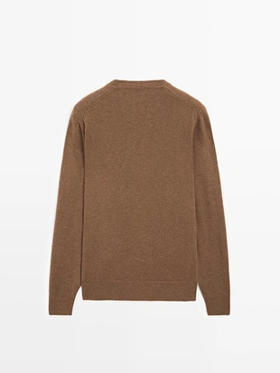 Вязанный свитер с круглым вырезом из шерстяной смеси- Заказать в России