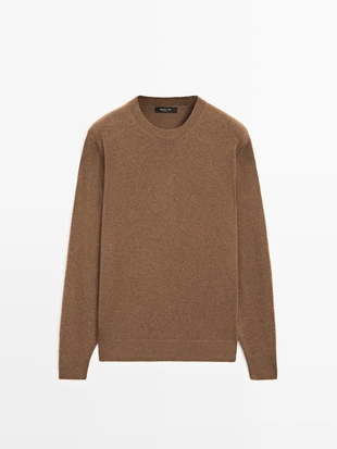 Вязанный свитер с круглым вырезом из шерстяной смеси- Заказать в России