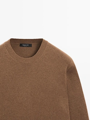 Вязанный свитер с круглым вырезом из шерстяной смеси- Заказать в России