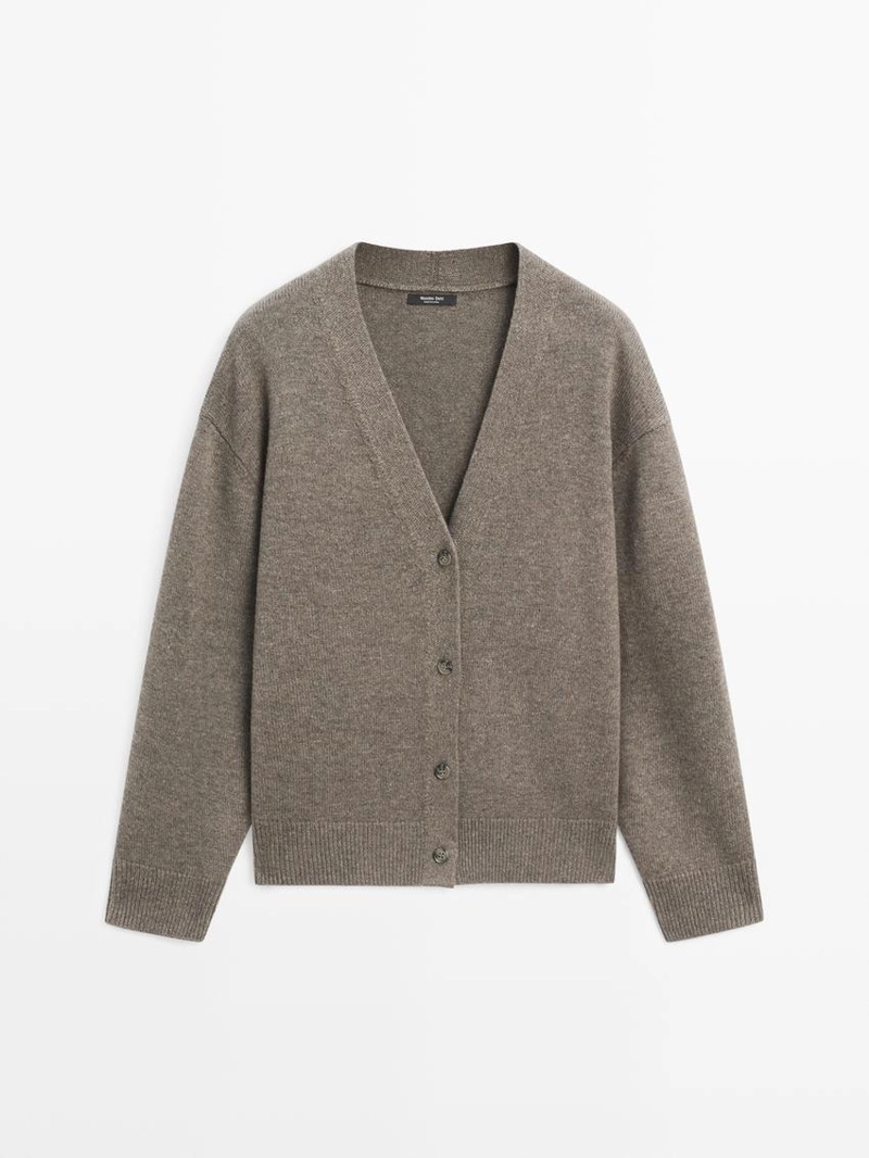 Кардиган с v-образным вырезом из шерстяной смеси