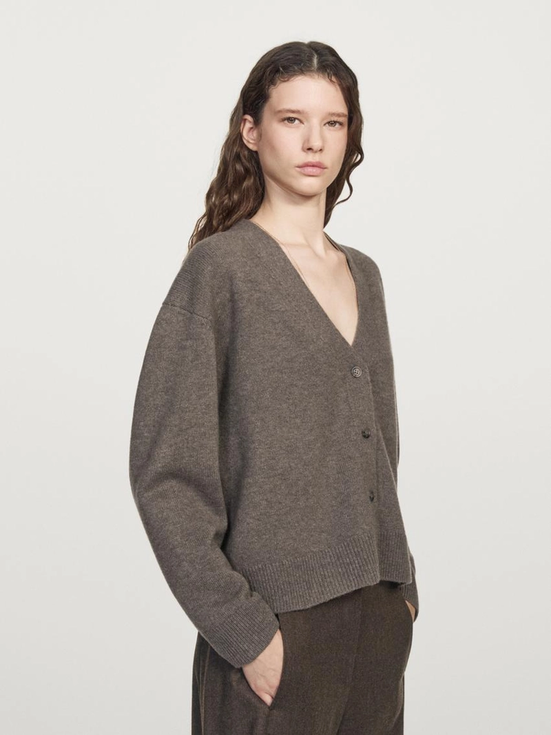 Кардиган с v-образным вырезом из шерстяной смеси