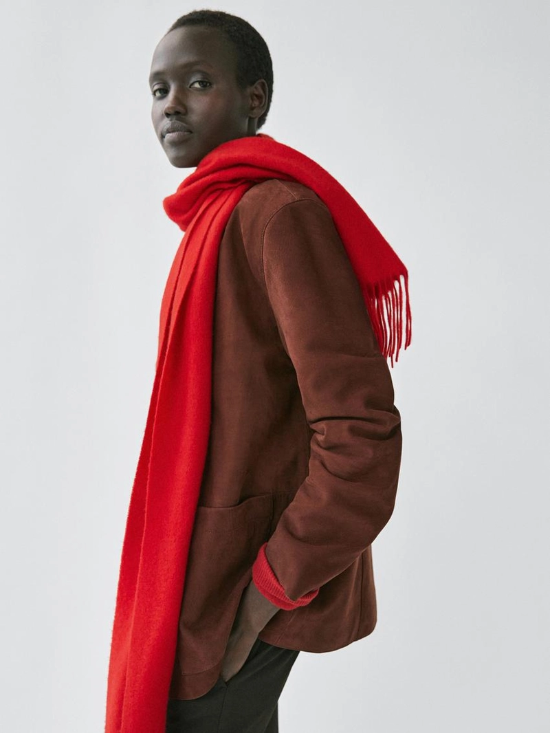 Шарф из 100% кашемира с кисточками