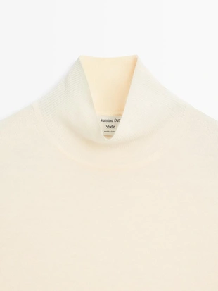 Купить Massimo Dutti 100% шерстяной свитер PERKINS с высоким воротником - STUDIO