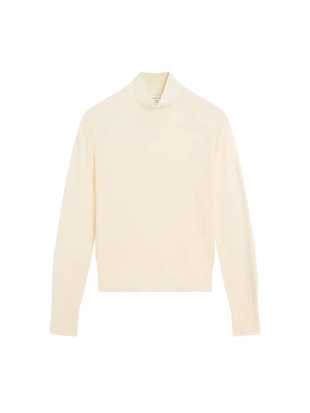 IVORY | 9705/953/741 - Massimo Dutti 100% шерстяной свитер PERKINS с высоким воротником - STUDIO