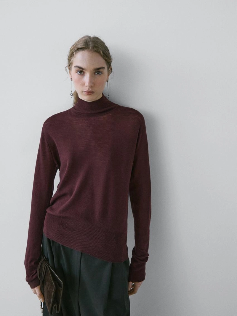 Свитер с высоким воротником perkins из 100% шерсти - studio