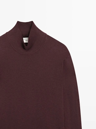 Купить Massimo Dutti Свитер с высоким воротником PERKINS из 100% шерсти - STUDIO