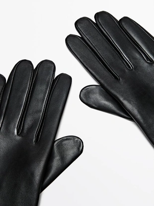 Купить Massimo Dutti Кожаные перчатки из нубука