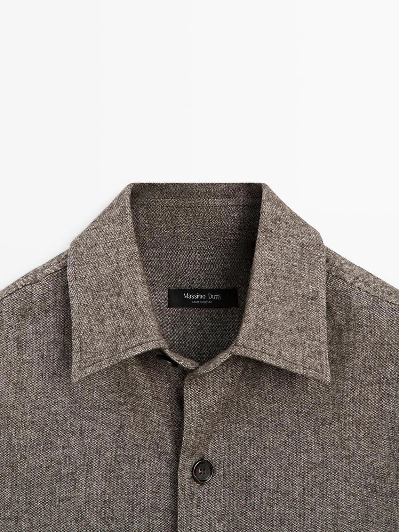 Рубашка overshirt с карманами и шерстяной подкладкой