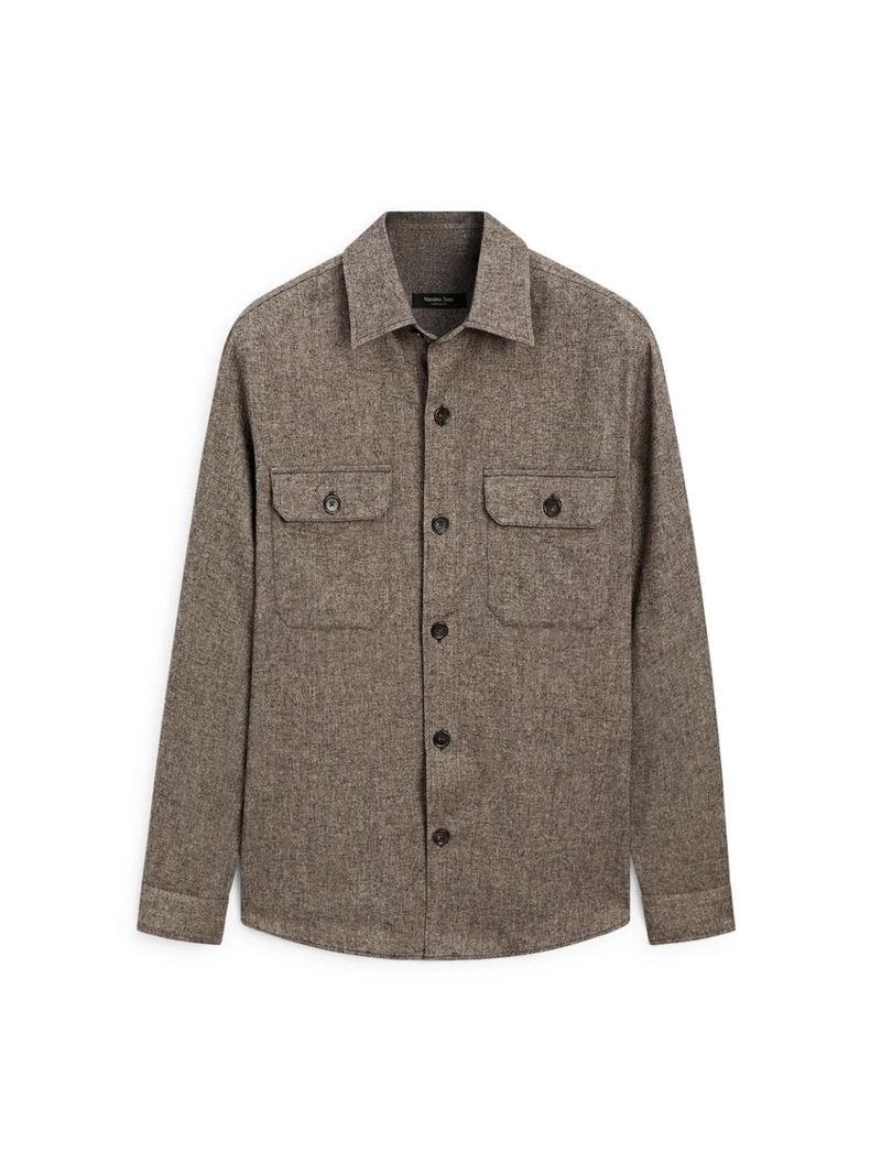 Рубашка overshirt с карманами и шерстяной подкладкой