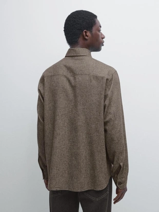 Рубашка OVERSHIRT с карманами и шерстяной подкладкой- Заказать в России