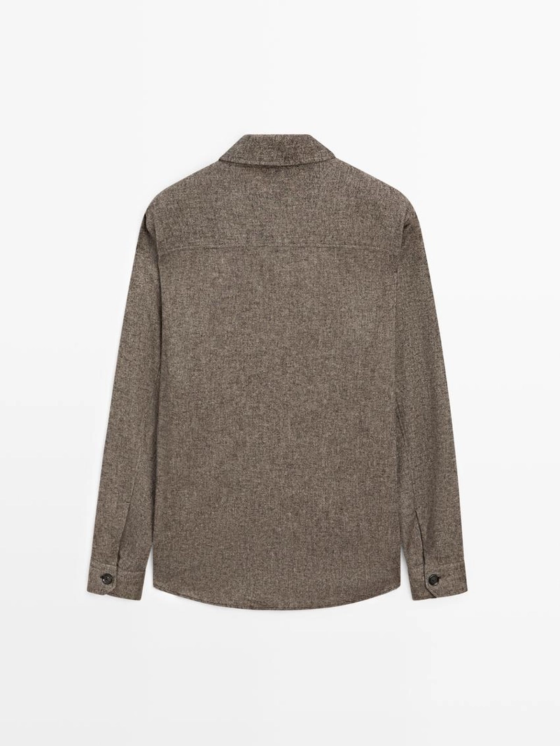 Рубашка overshirt с карманами и шерстяной подкладкой