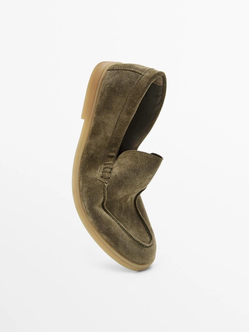 Лоферы из шпильки кожи