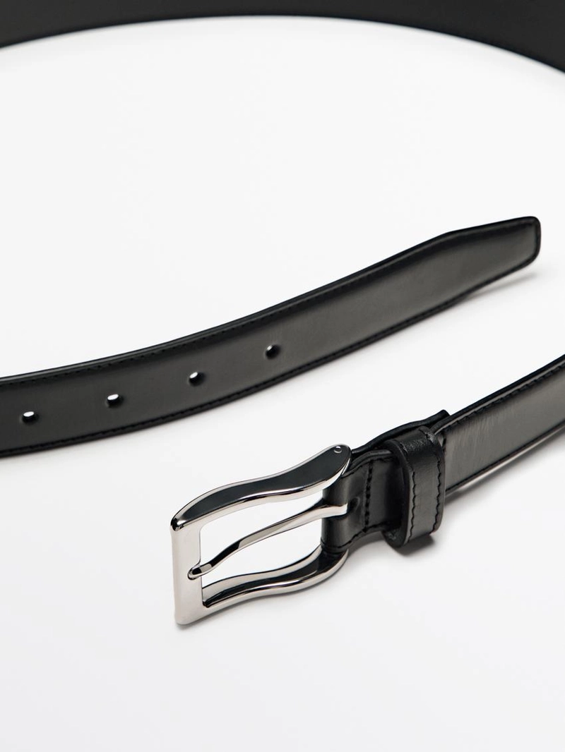 Ремень из натуральной кожи с отстрочкой