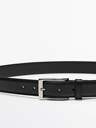 Ремень из натуральной кожи с отстрочкой- Заказать в России