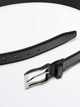 Ремень из натуральной кожи с отстрочкой- Заказать в России