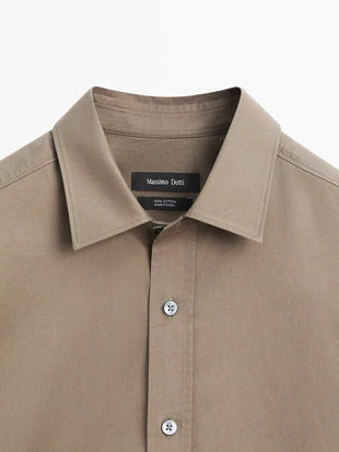 Рубашка из 100% хлопка с регулярной посадкой- Заказать в России