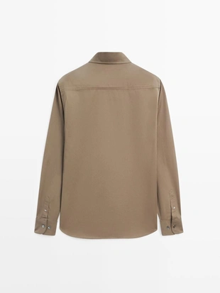 Рубашка из 100% хлопка с регулярной посадкой- Заказать в России