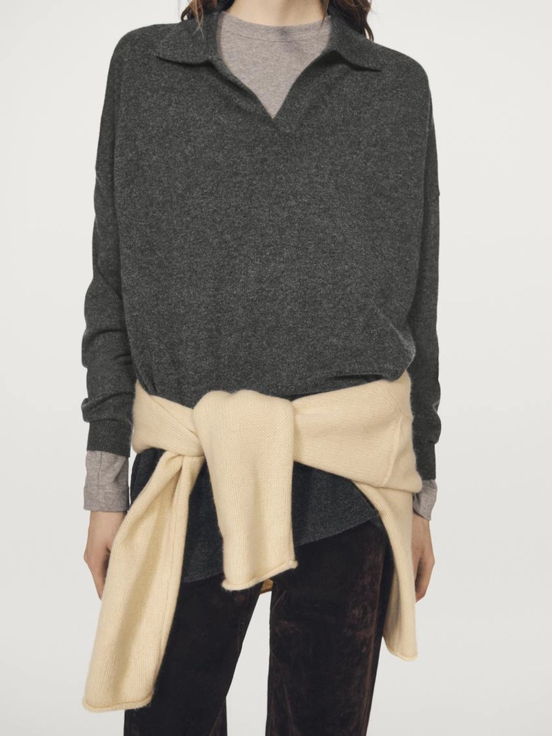 Кашемировый вязаный свитер oversize