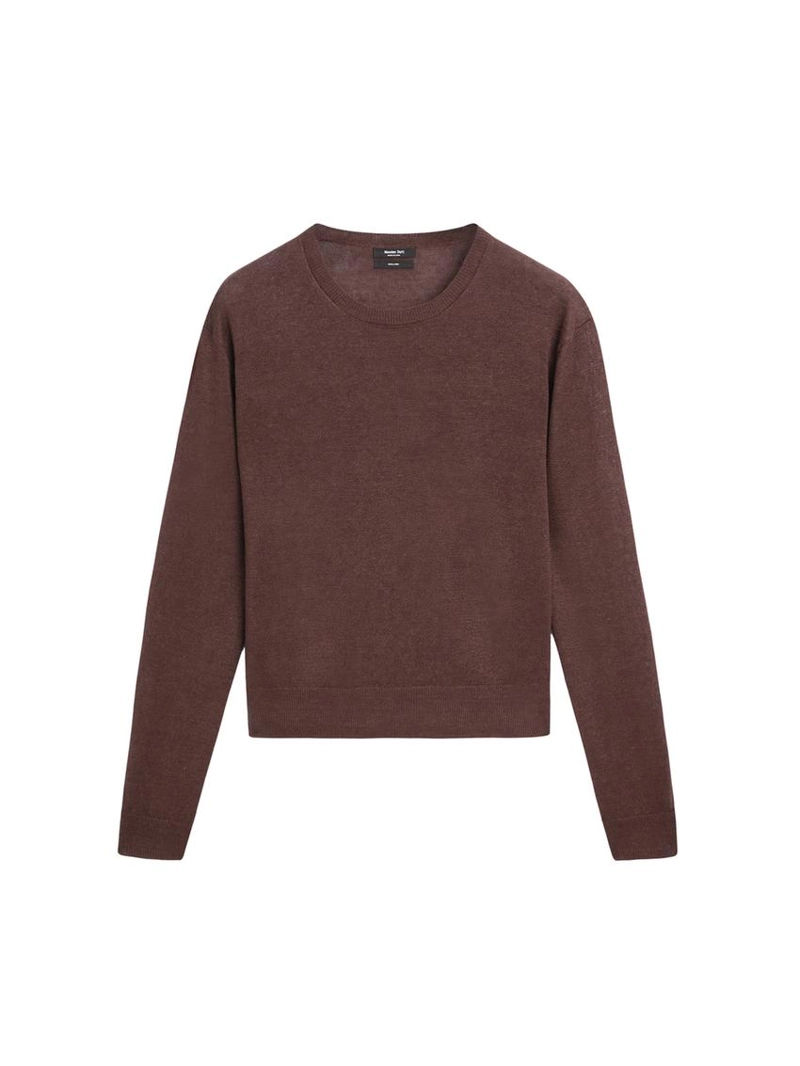 Свитер из 100% льна с круглым вырезом