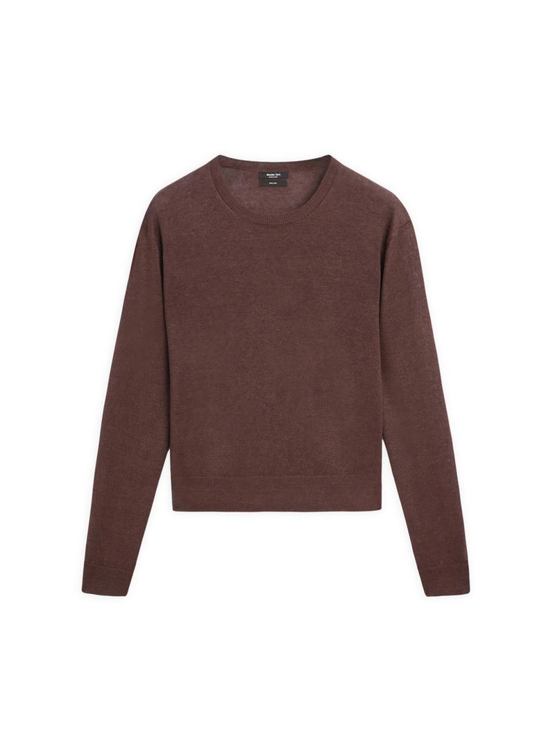 Свитер из 100% льна с круглым вырезом