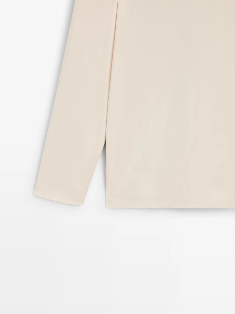 Поло с длинным рукавом и ребристыми деталями