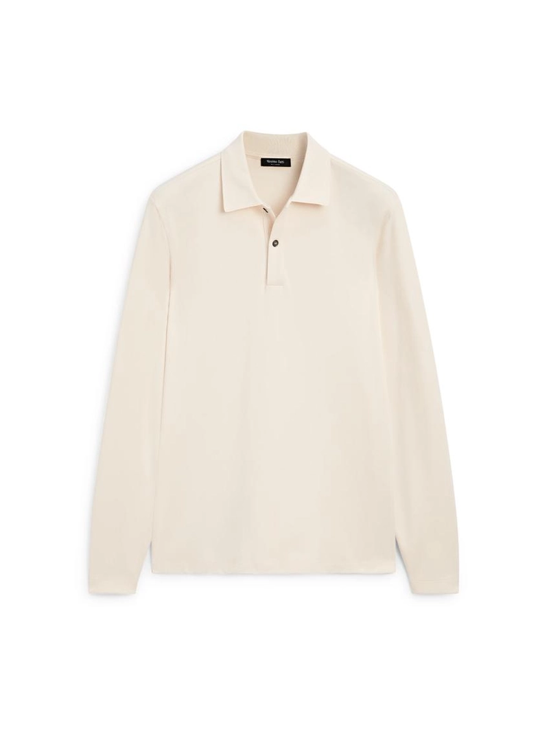 Поло с длинным рукавом и ребристыми деталями