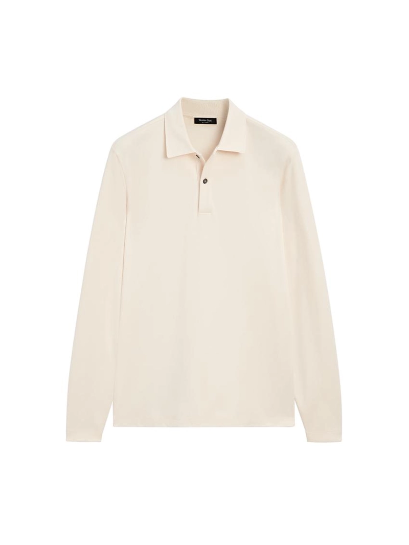 Поло с длинным рукавом и ребристыми деталями