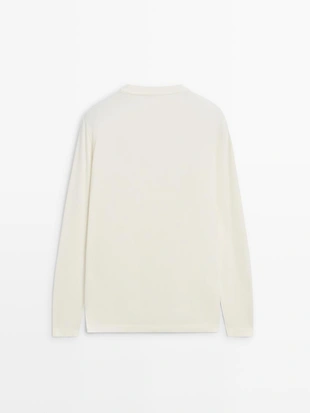 CREAM|0635/660 - Massimo Dutti Футболка из хлопкового смесового материала с длинным рукавом