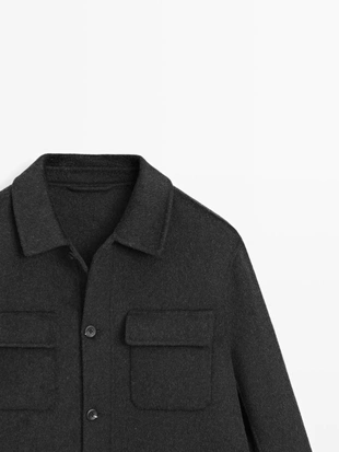 Пиджак из шерстяной смеси с карманами- Заказать в России