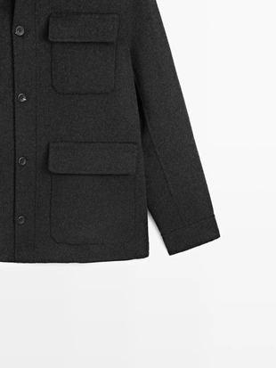 Пиджак из шерстяной смеси с карманами- Заказать в России
