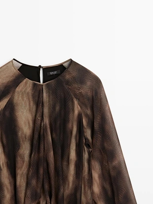 Платье с принтом животных из плавной ткани- Заказать в России