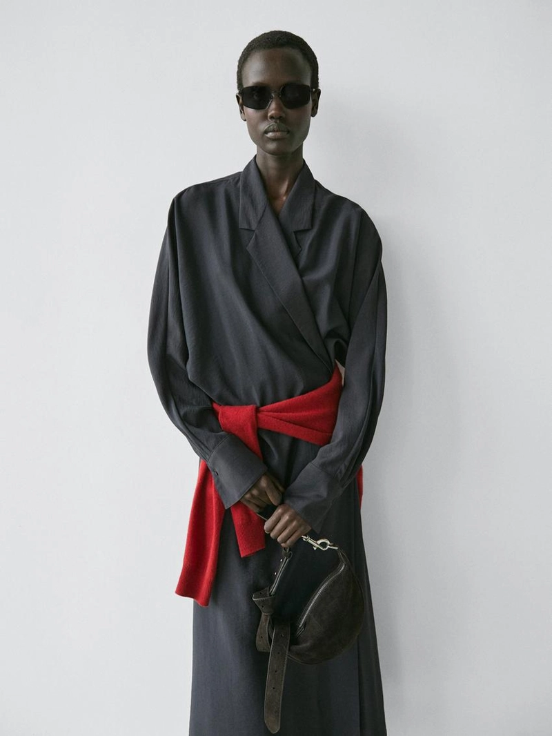 Платье миди с драпировкой