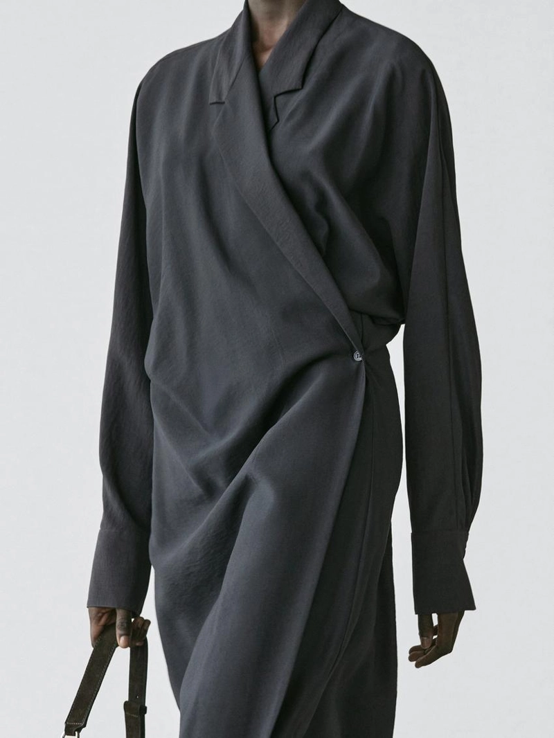 Платье миди с драпировкой