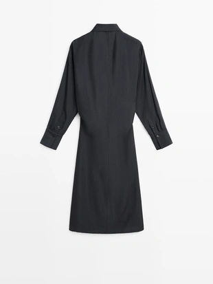 Платье миди с драпировкой- Заказать в России